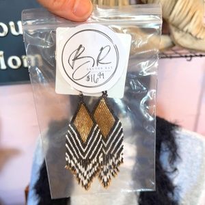 Beaded Drop Aztec Earrings
